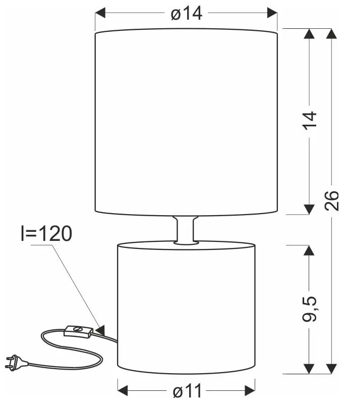 Bézs asztali lámpa textil búrával (magasság 26 cm) Dina – Candellux Lighting