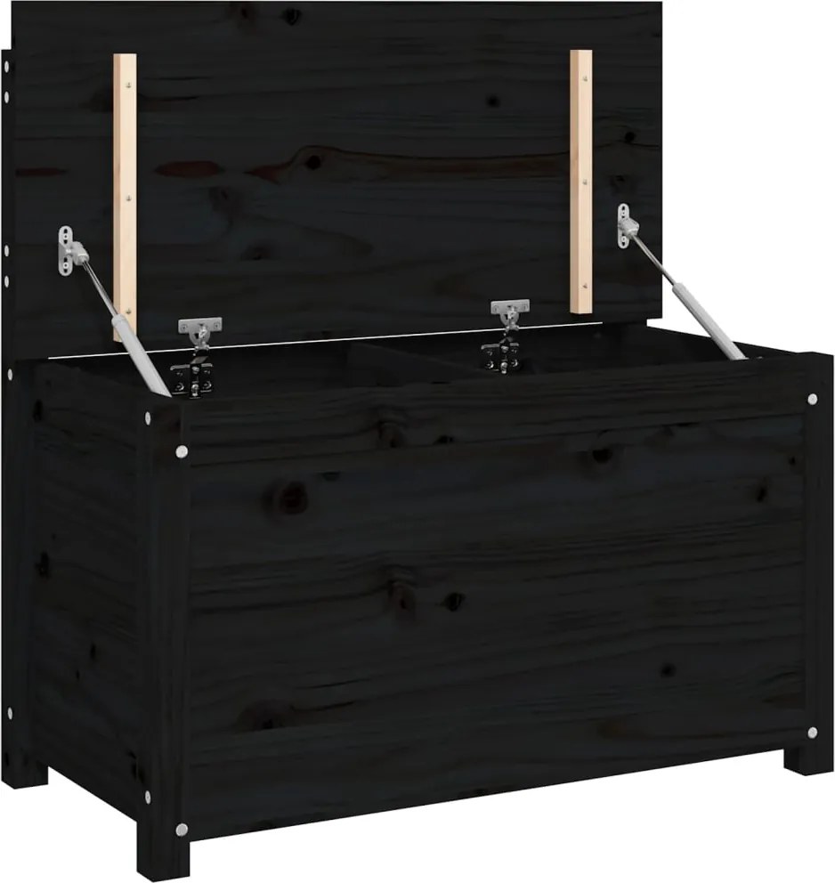 vidaXL fekete tömör fenyőfa pad 80 x 41 x 77 cm