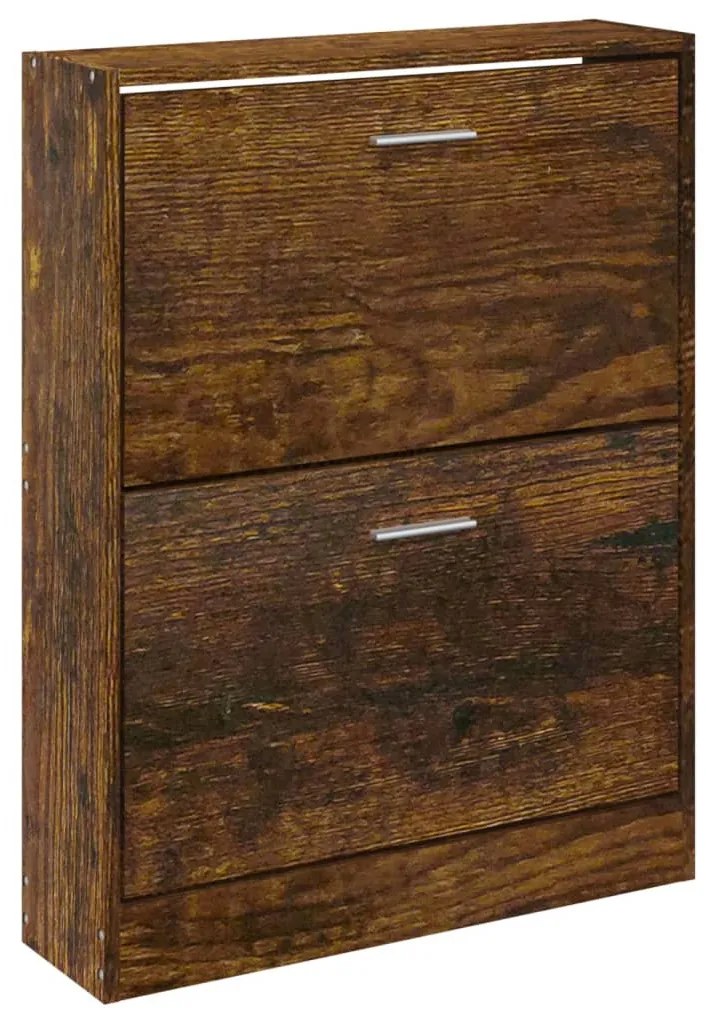 füstös tölgy színű szerelt fa cipősszekrény 59x17x81 cm