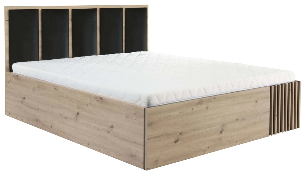 Franciaágy 140 cm Claudi 16 (ágyráccsal) (artisan tölgy). 1055500