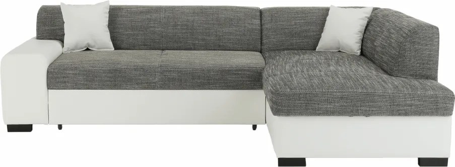 Ülőgarnitúra, fehér/szürke melír, jobbos, MINERVA