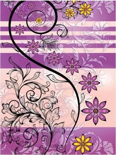 Flizelin fotótapéta Virágok Lila-Rózsaszín Elegancia 184x254 +ragasztó