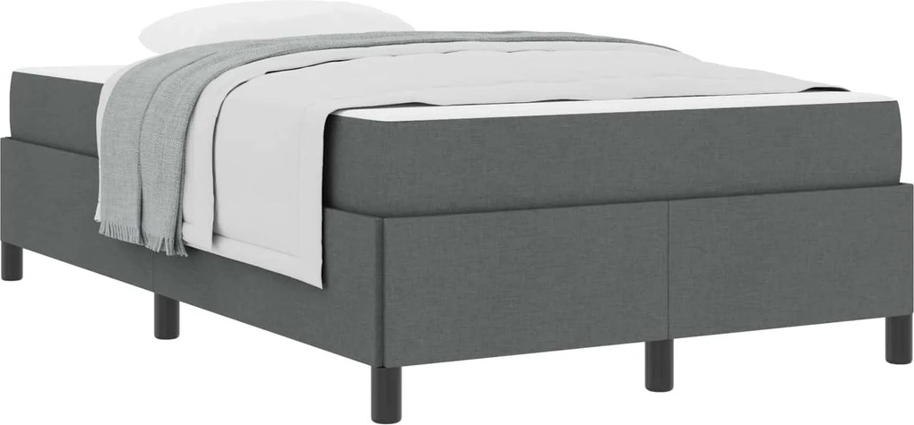 vidaXL Boxrugós ágy Sötétszürke 120 x 190 cm szövet