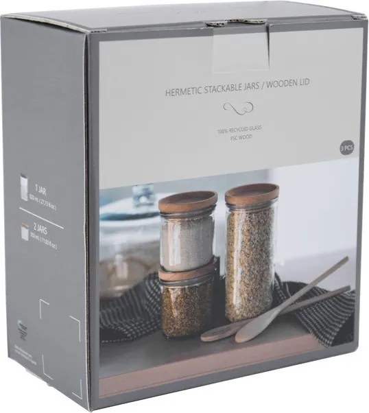 Üvegedény készlet 3 db-os Hermetic – Ego Dekor