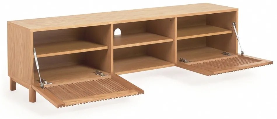 Natúr színű TV-állvány tölgyfa dekorral 180x50 cm Beyla – Kave Home