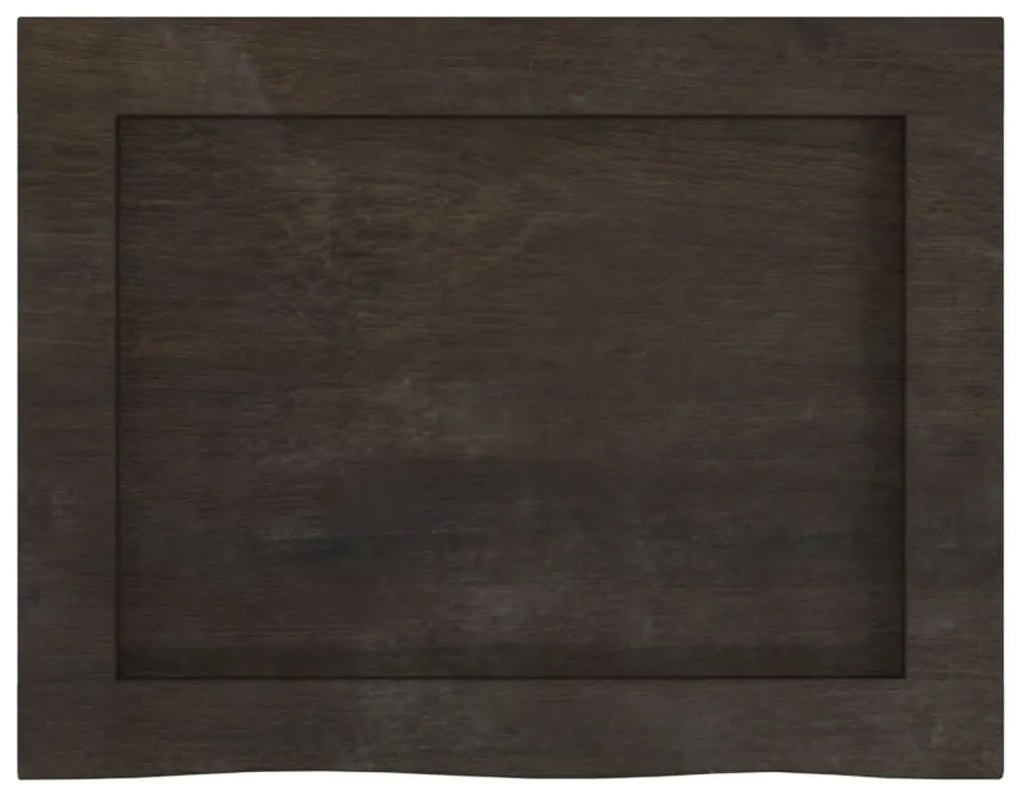 sötétbarna kezelt tömör fa fürdőszobai pult 40x30x(2-6) cm