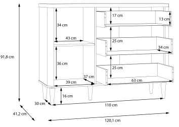Fiókos komód VIRO barna/bézs