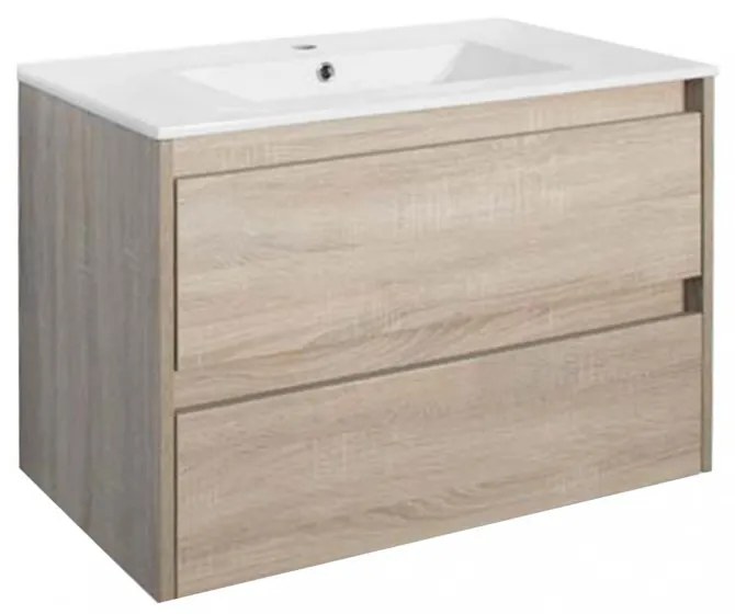 Porto 80 alsó fürdőszoba bútor mosdóval sonoma tölgy színben