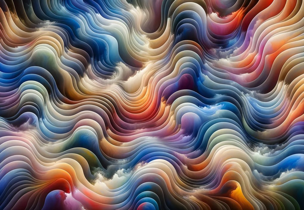 Fotótapéta - Színes hullámok (147x102 cm)