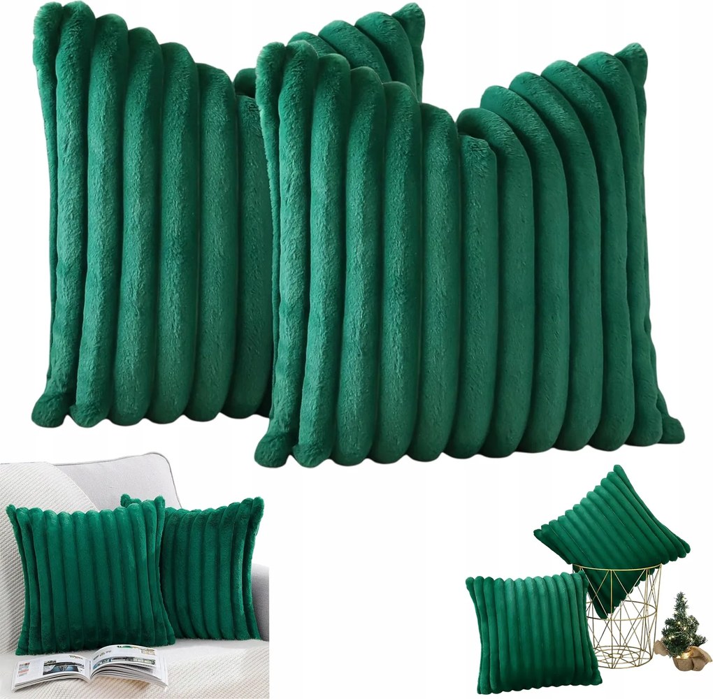 2 Db-os Pihe-puha Díszpárnahuzat Szett Kanapéra 45X45CM Zöld