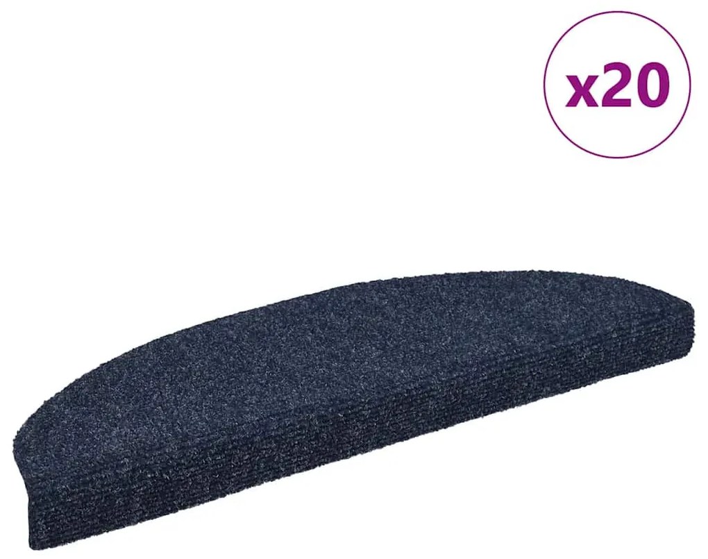 20 db öntapadós lépcsőszőnyeg, kék, nagy félkör, 65 x 21 x 4 cm