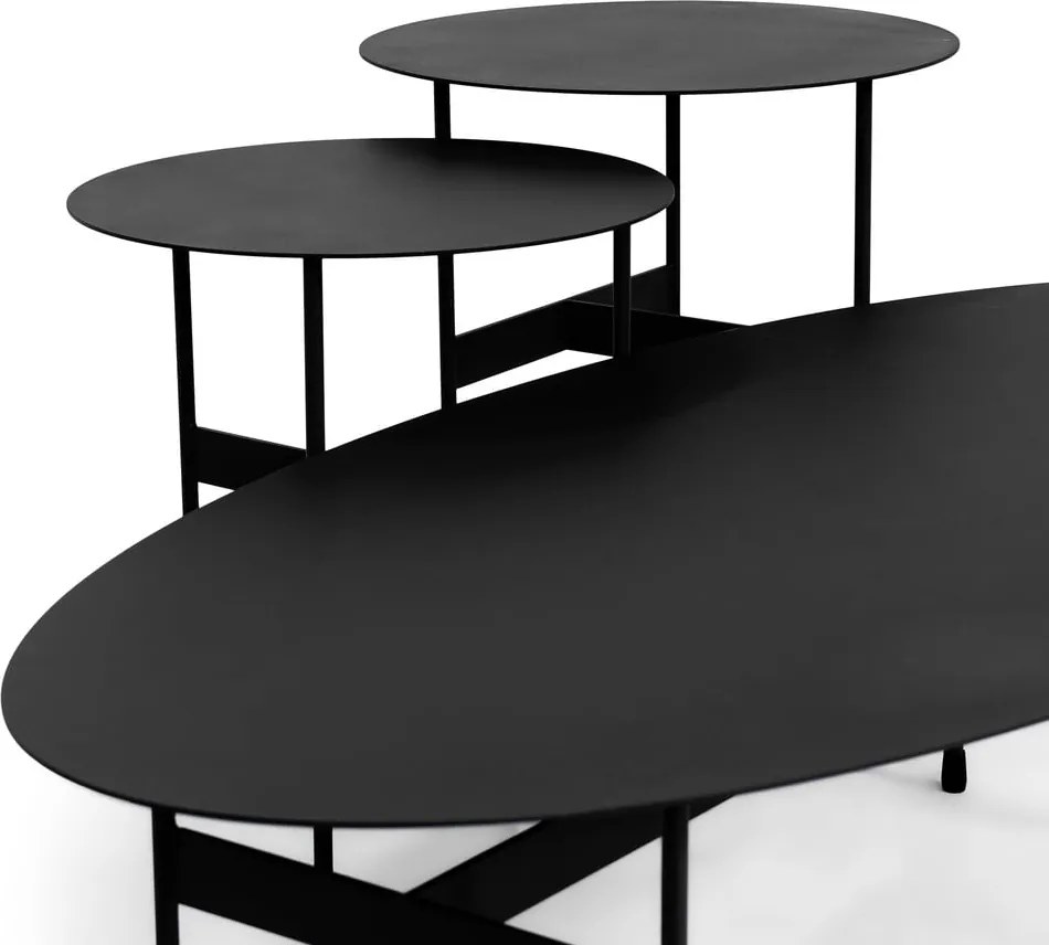 Fekete fém dohányzóasztal 39x120 cm Mira – Spinder Design