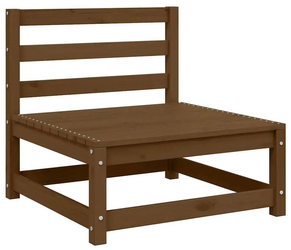 vidaXL 2 db tömör fenyőfa kerti középső kanapé krémszínű párnákkal