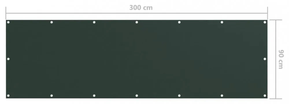 sötétzöld oxford-szövet erkélynapellenző 90 x 300 cm