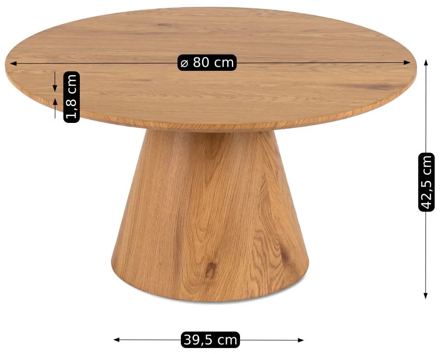 Dohányzóasztal Tölgy Színben. CARLY MAX