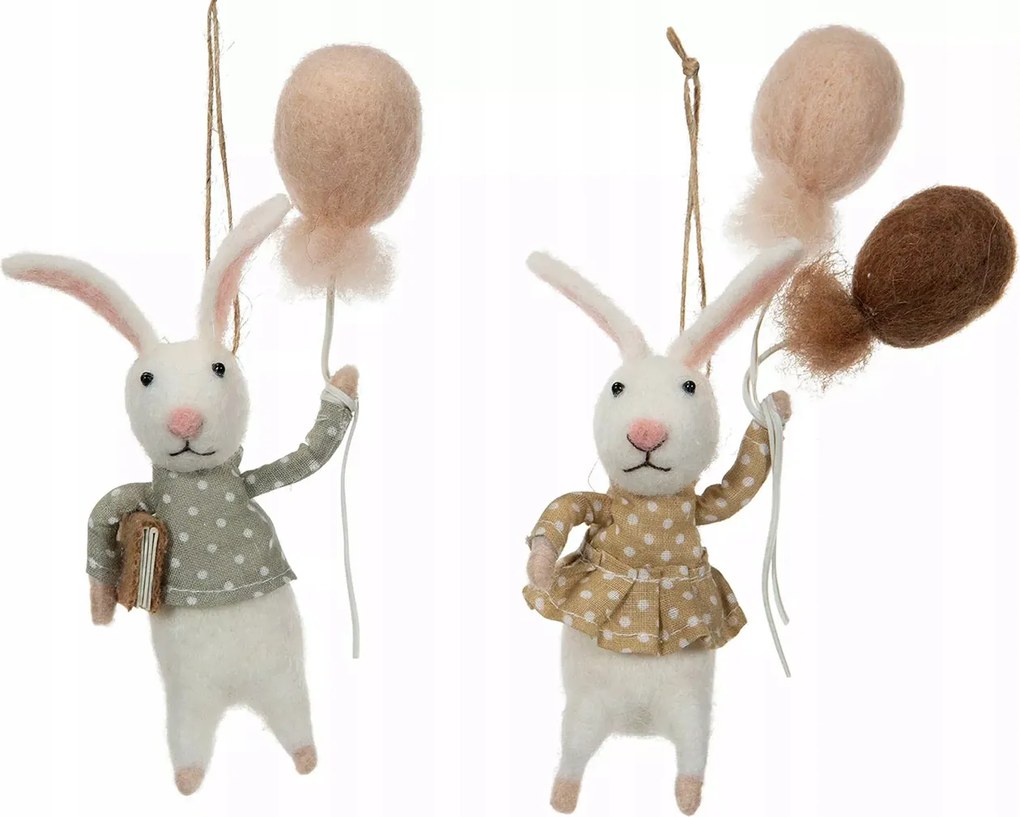 Húsvéti Nyuszi Medál gyapjú dísz medál vicces 2 db