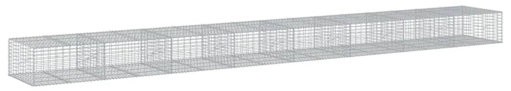 horganyzott vas gabion kosár fedéllel 800 x 100 x 50 cm