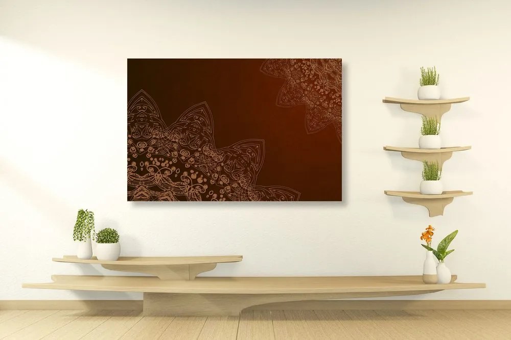 Kép modern Mandala elemek barna árnyalatokban