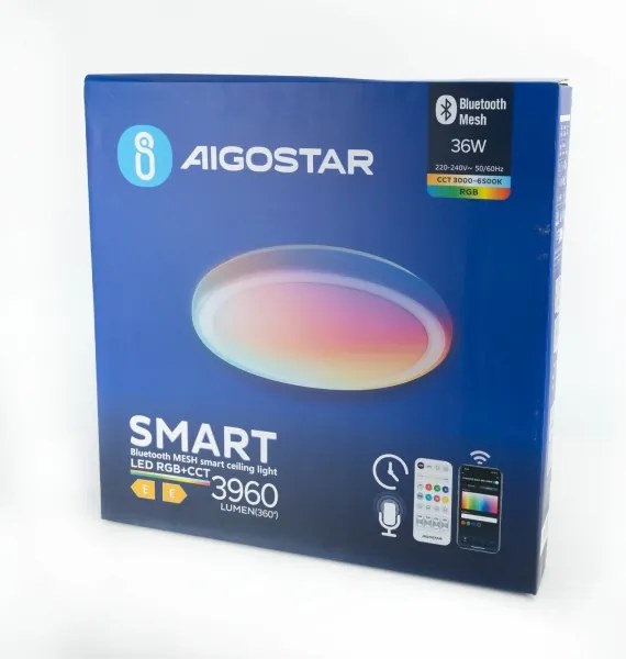 Aigostar - LED RGBW 36W mennyezeti lámpa, dimmelhető, DO-val