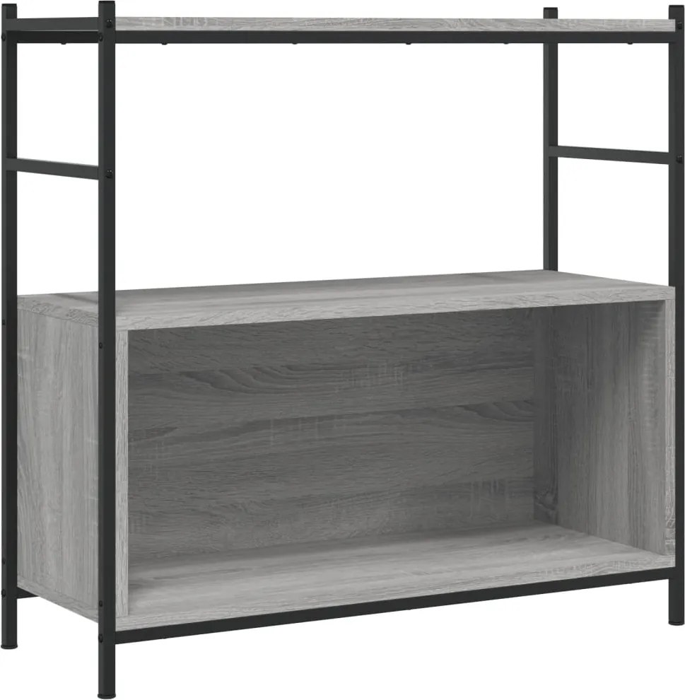 vidaXL szürke sonoma szerelt fa és vas könyvespolc 80 x 30 x 78,5 cm