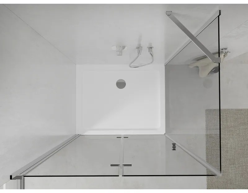 Mexen Lima zuhanykabin 120x100cm, 6mm üveg, króm profil - átlátszó üveg + Vékony zuhanytálca - 856-120-100-00-00-4010