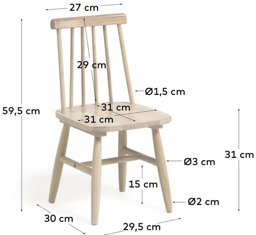 Kristie kaucsukfa gyerekszék - Kave Home
