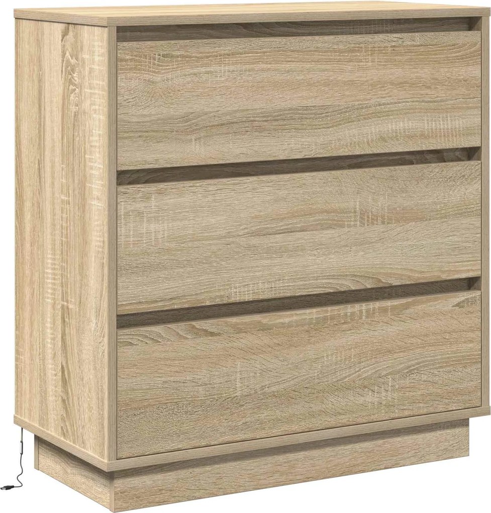 vidaXL Éjjeliszekrény fiókkal Sonoma tölgy 71 x 34,5 x 75 cm Faanyag