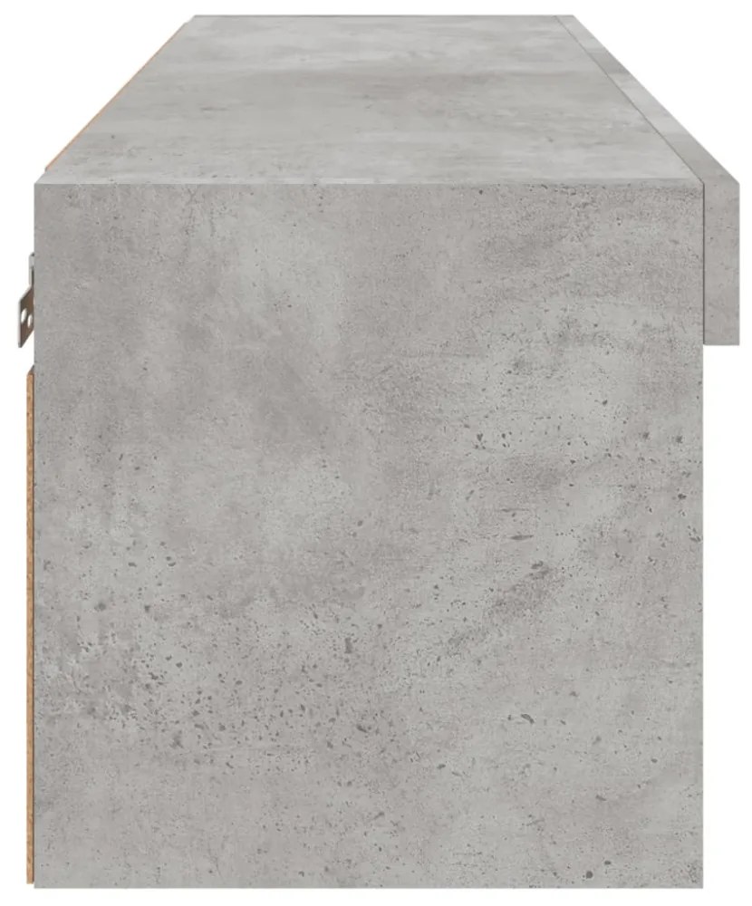 betonszürke TV-szekrény LED-világítással 80 x 30 x 30 cm