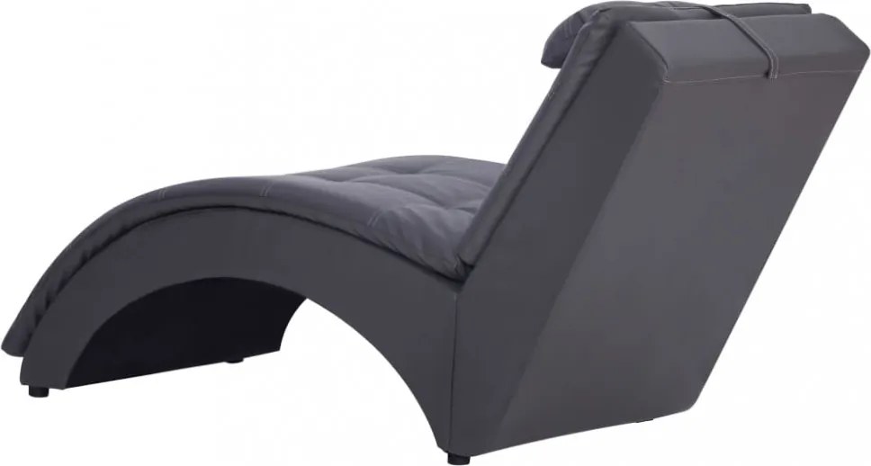 Szürke műbőr dívány párnával