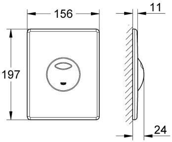 GROHE 38862SH0 - SKATE nyomólap 156 × 197 mm fehér