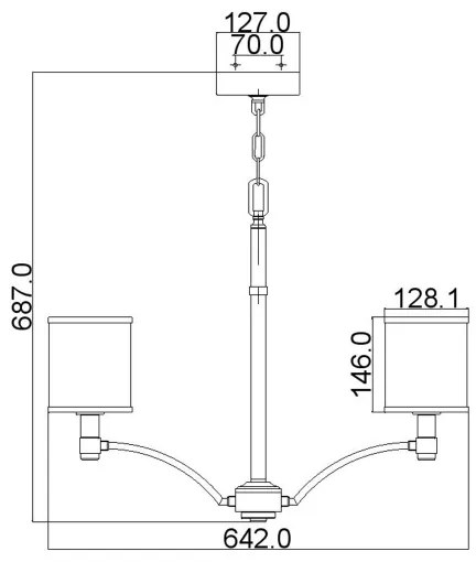 Feiss FE-PROSPECT-PARK5 - Csillár láncon PROSPECT PARK 5xE27/60W/230V