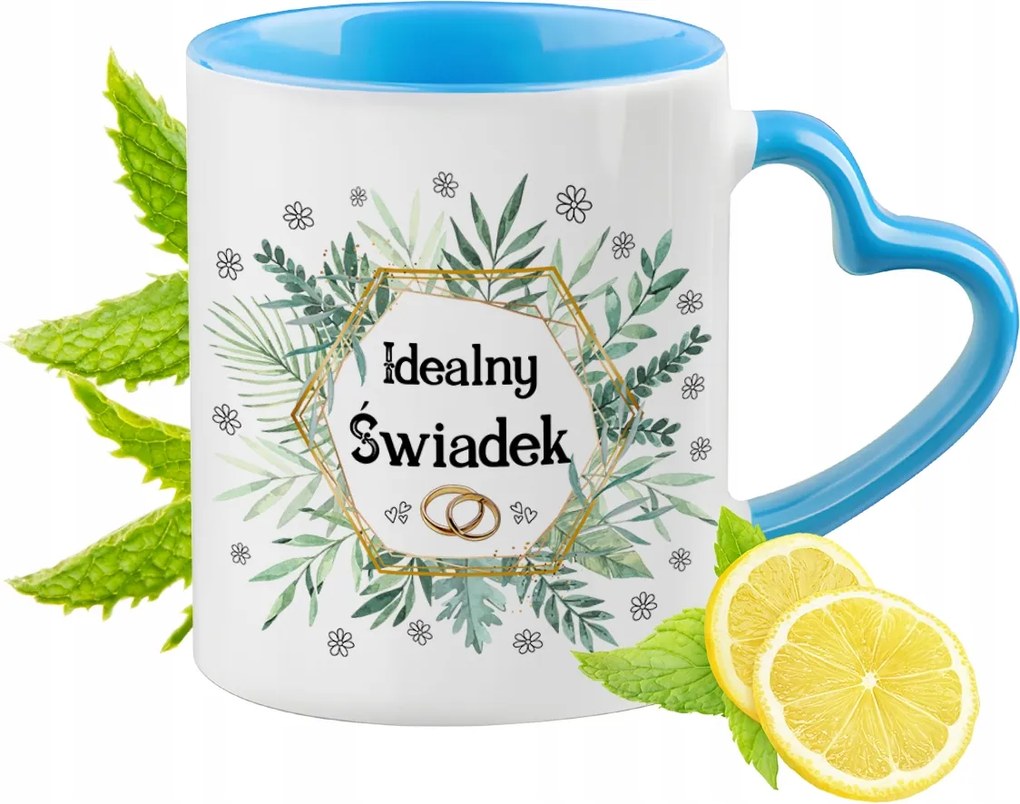 Tanúnak Kék Bögre Szív Alakú Füllel Kávé Ajándék