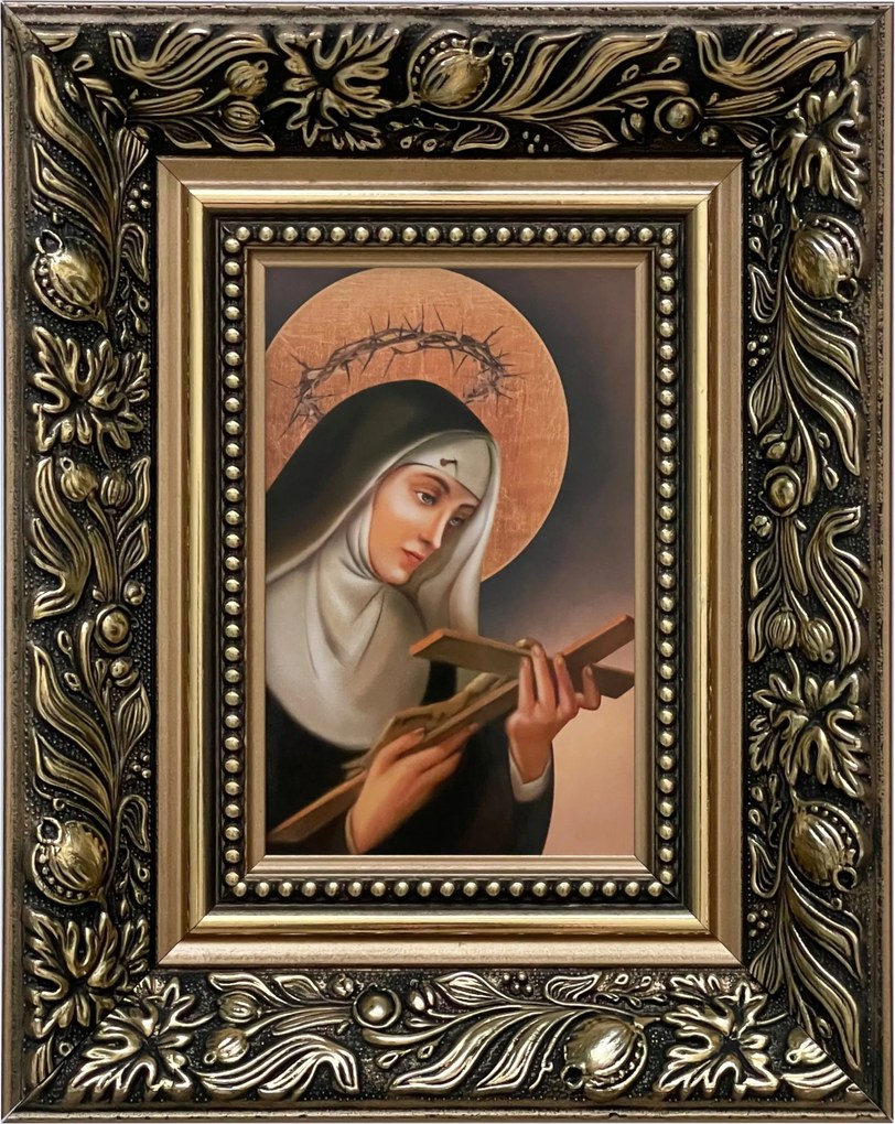 Vászonkép 25x20 Szent Rita Cascia Arany Díszített Fa Keret