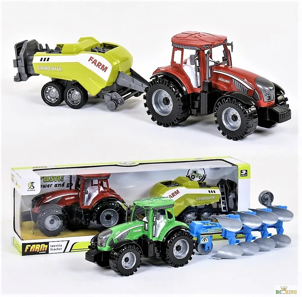 Farm Tractor Traktor Termés Betakarító Utánfutóval