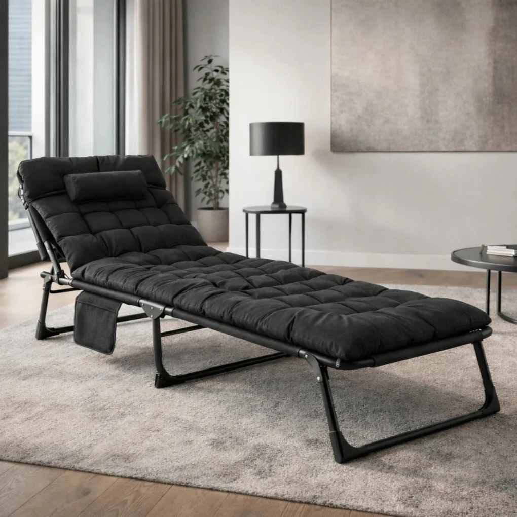 Kerti napozóágy fekete színben – SATURN