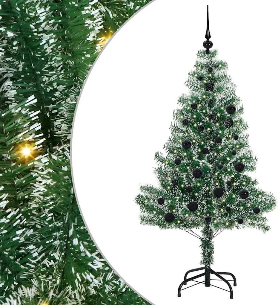vidaXL Mű karácsonyi fa hóval borítva LED fényekkel 150 LED-del 150 cm