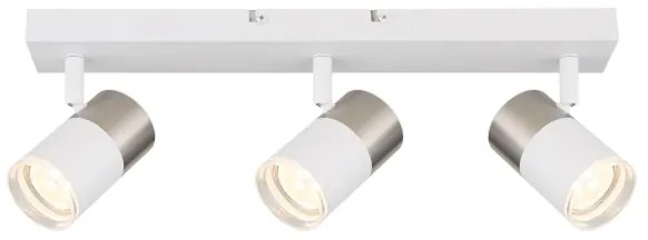 Globo 57851-3 - Spotlámpa BRISBON 3xGU10/25W/230V fehér/króm