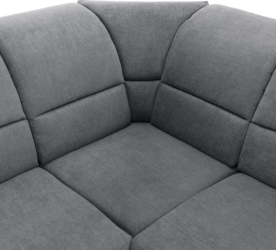 Kinyitható ülőgarnitúra, szürke szövet, jobbos, SANTIAGO