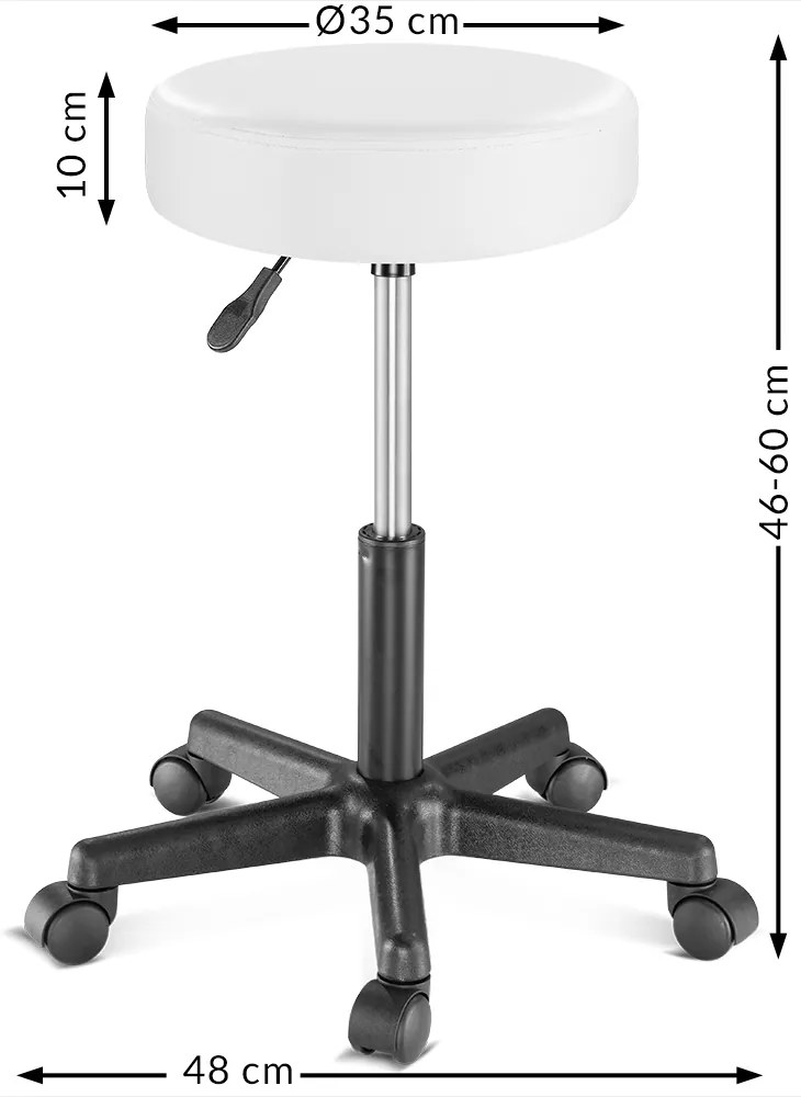 Casaria® Görgős szék - fehér