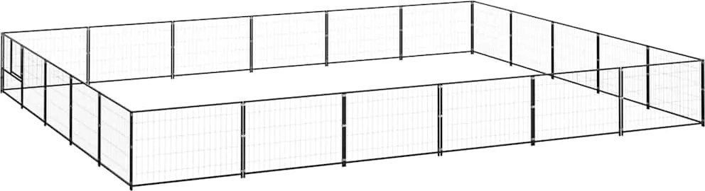vidaXL fekete acél kutyakennel 30 m²
