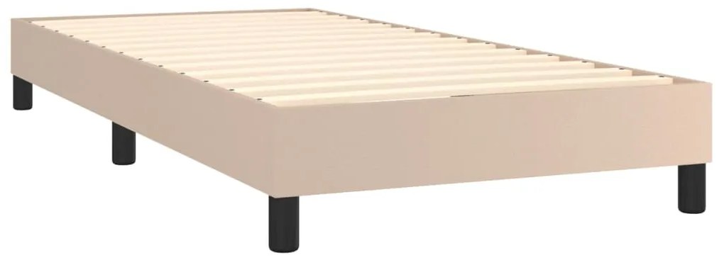cappuccino színű műbőr rugós ágy matraccal 80 x 200 cm