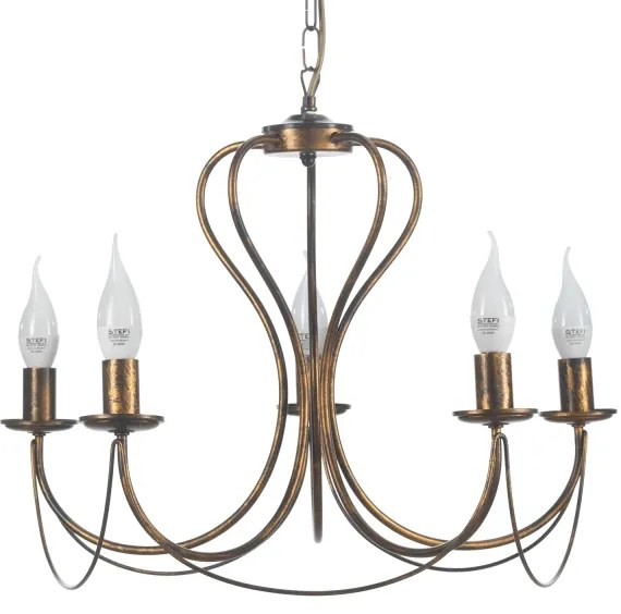 ONLI - Csillár láncon CANDELA 5xE14/6W/230V bronz