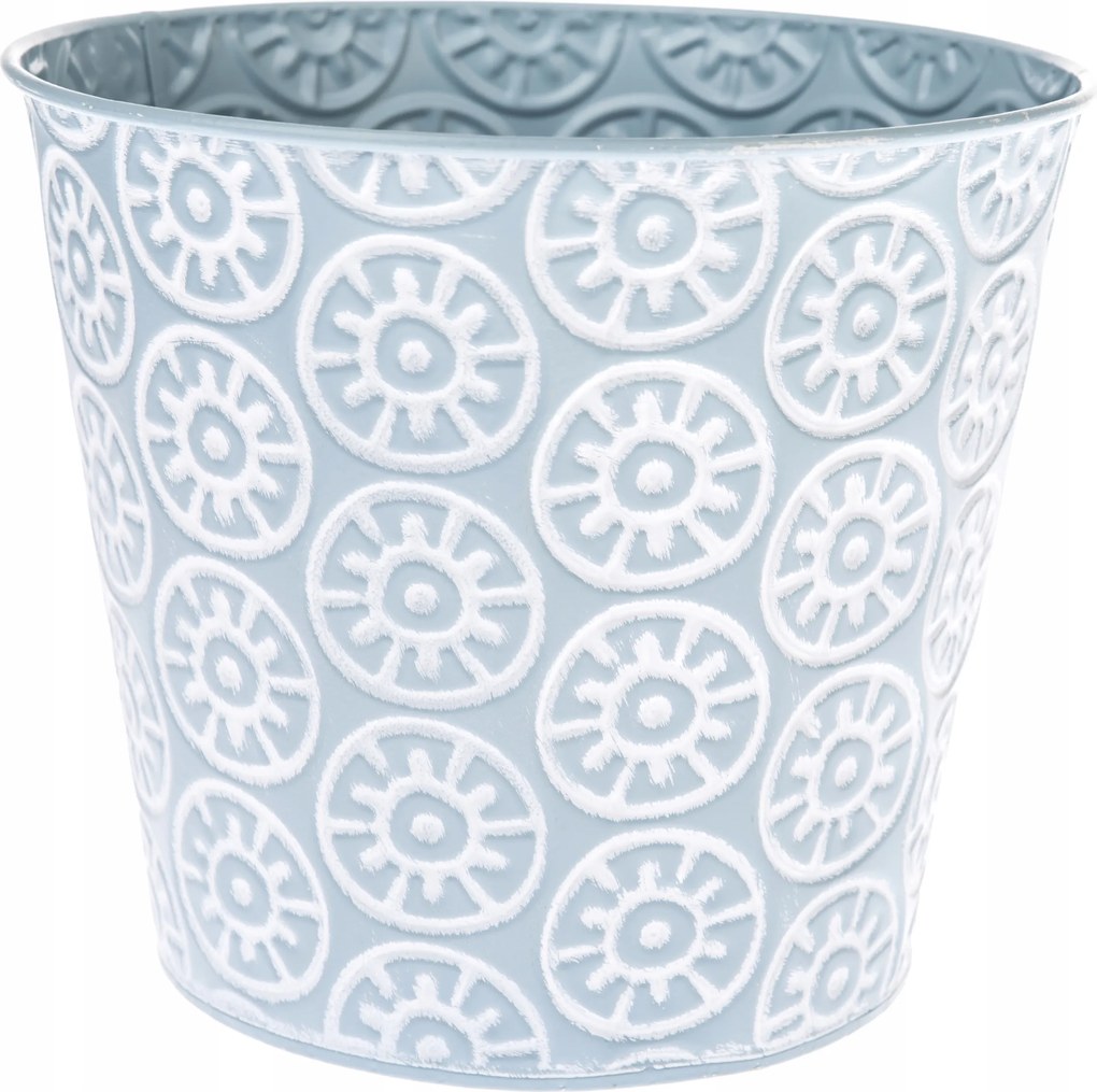 Fém Fedél Virágcserép 18,5 x 16 cm Kék Dekoráció