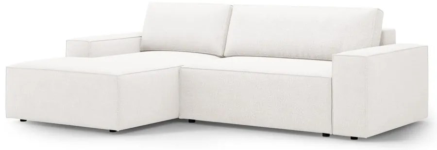 Fehér buklé kinyitható sarokkanapé (bal oldali) Jodie – Micadoni Home