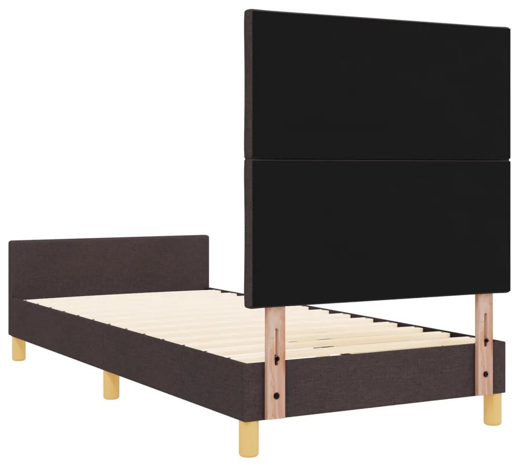 Ágykeret Sötétbarna 90x200 cm-es Szövetből