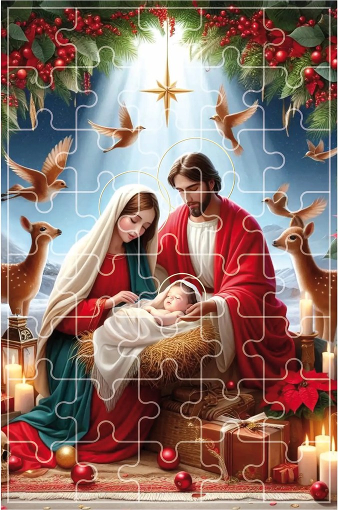 Karácsonyi ajándék puzzle gyerekeknek Vallásos karácsony 40 db-os