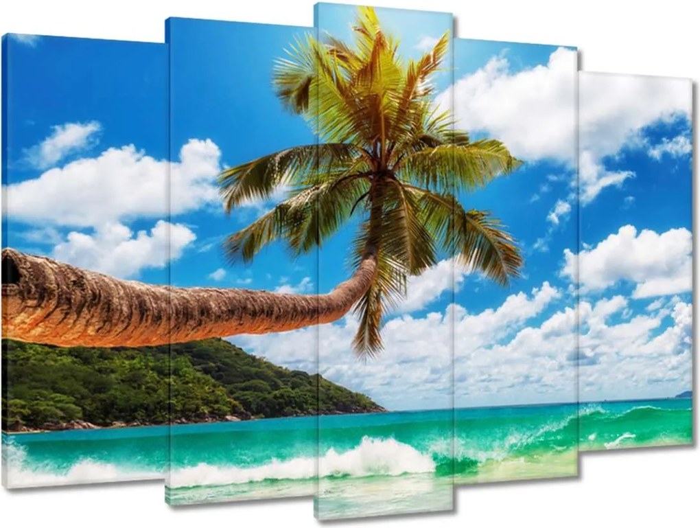 Vászonkép 70x50 Paradicsomi tengerpart pálmafákkal