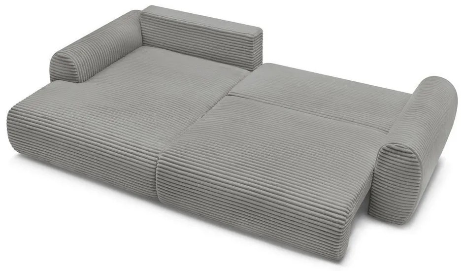 Sötétszürke kordbársony kinyitható sarokkanapé (bal oldali) Lucien – Bobochic Paris