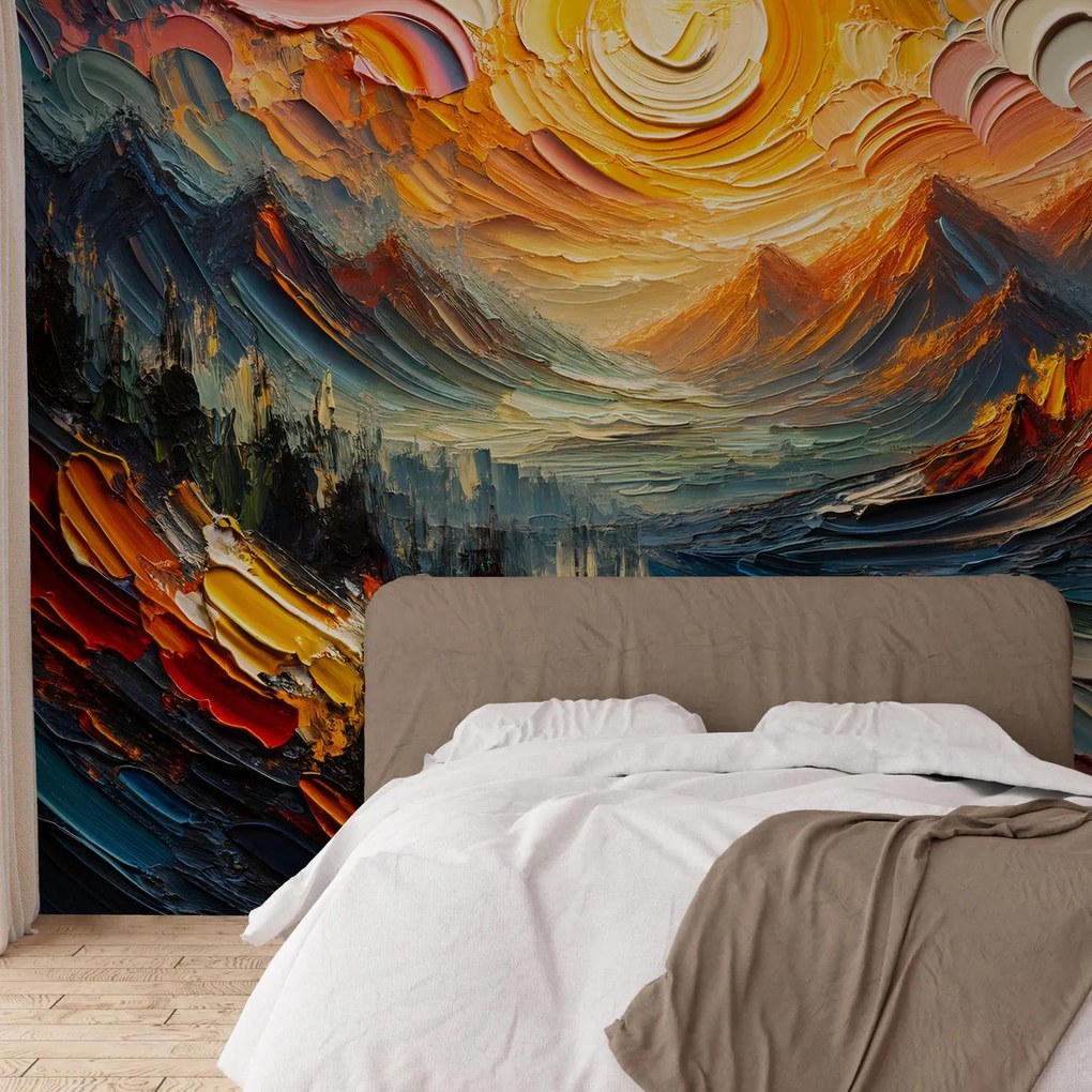 Fotótapéta - Napfényben fürdő hegyek (147x102 cm)