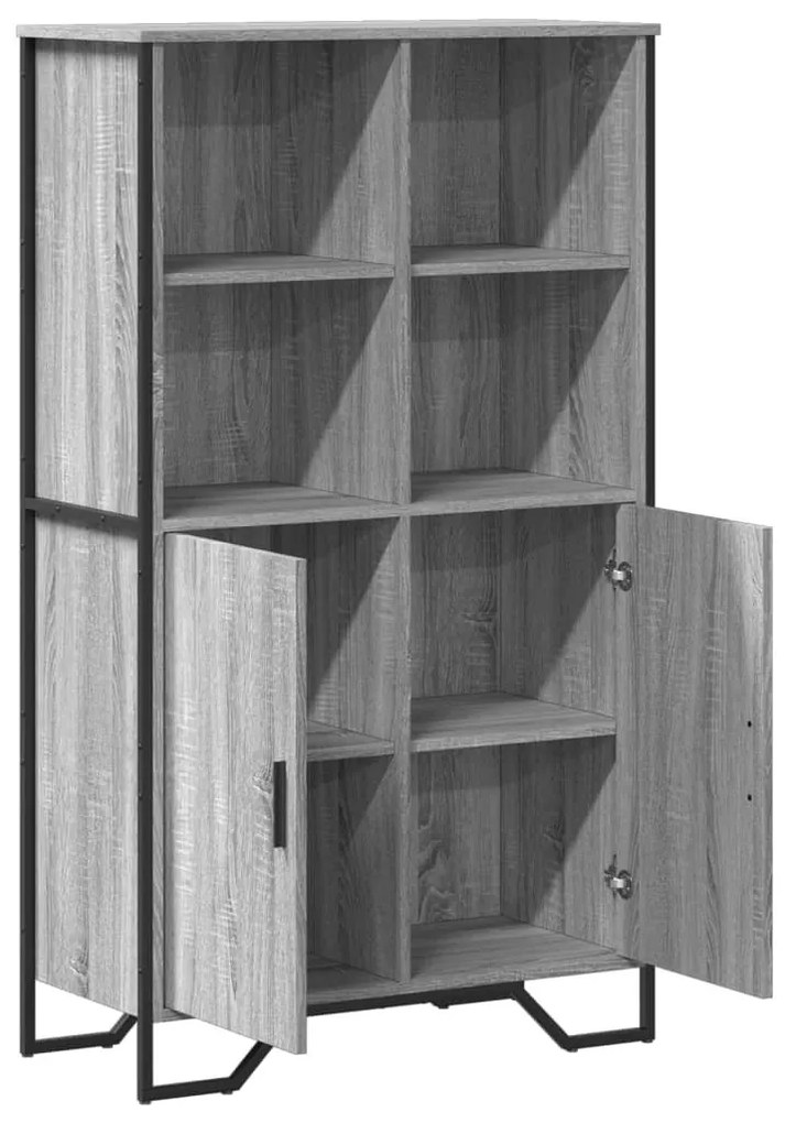 szürke sonoma színű szerelt fa magasszekrény 79,5x35,5x137,5 cm